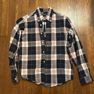 Brooks Brothers flannel plaid button down kids size M